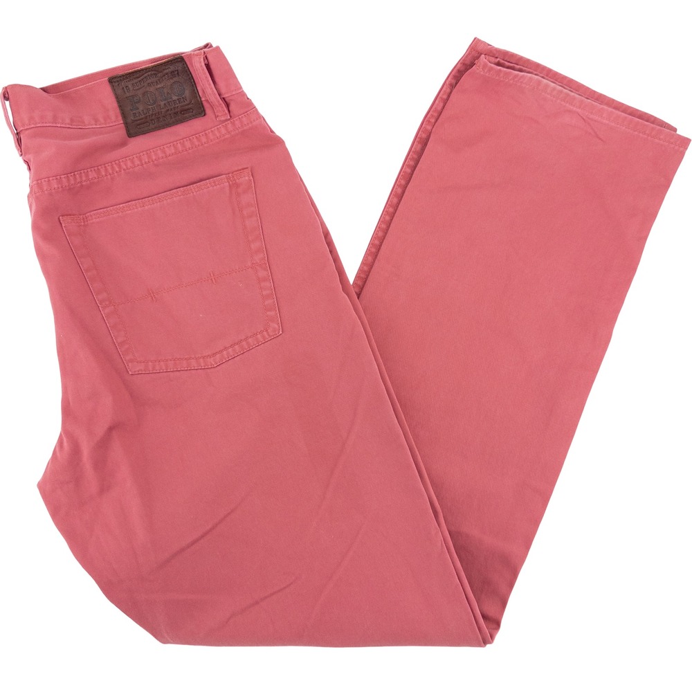 Vintage Polo Ralph Lauren Mens 34x32 Straight Pants Coral Pink 650 Chino Preppy